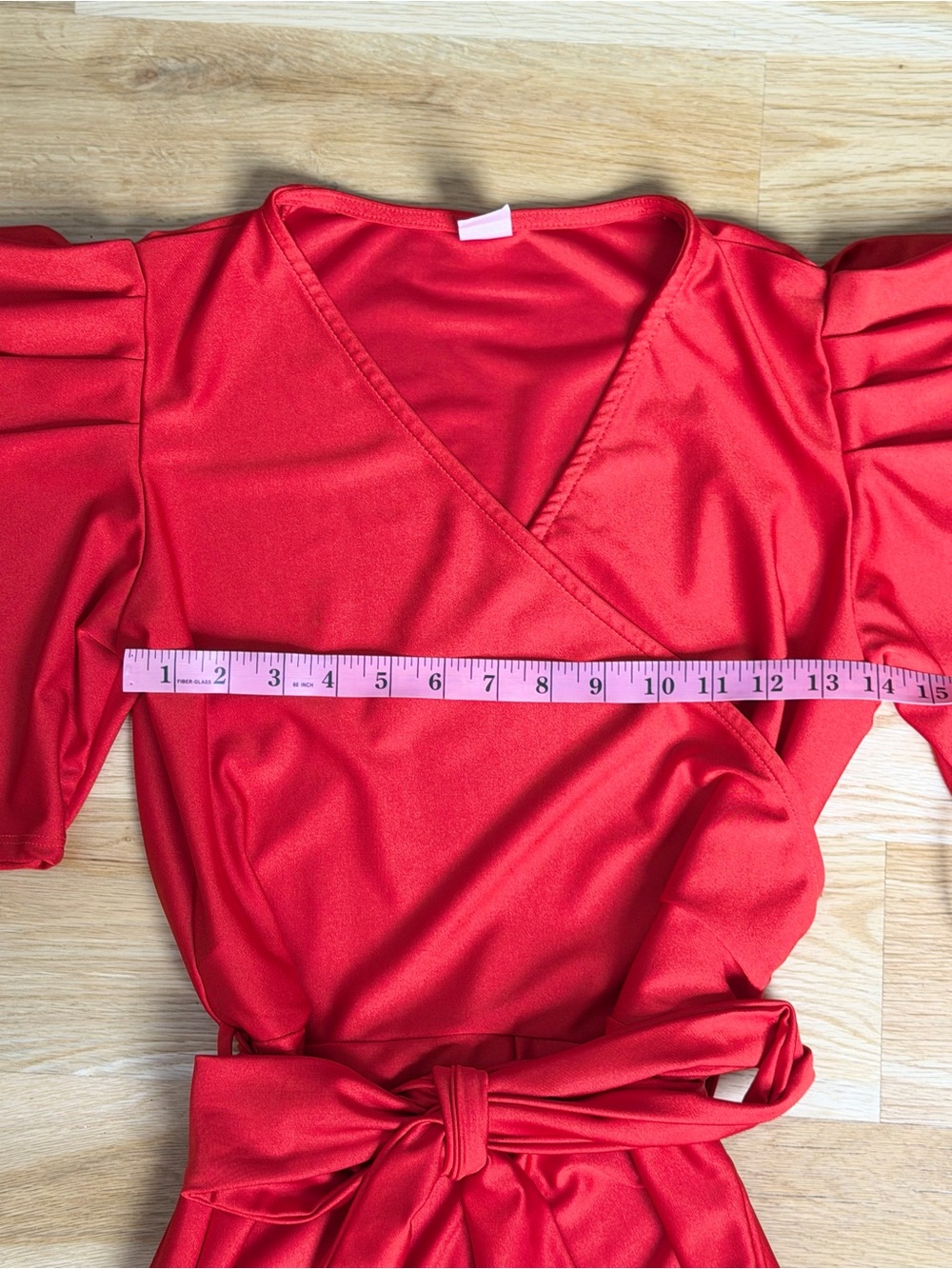Elegant Red Wrap-Waist Wide-Leg Jumpsuit - Picture 4 of 7